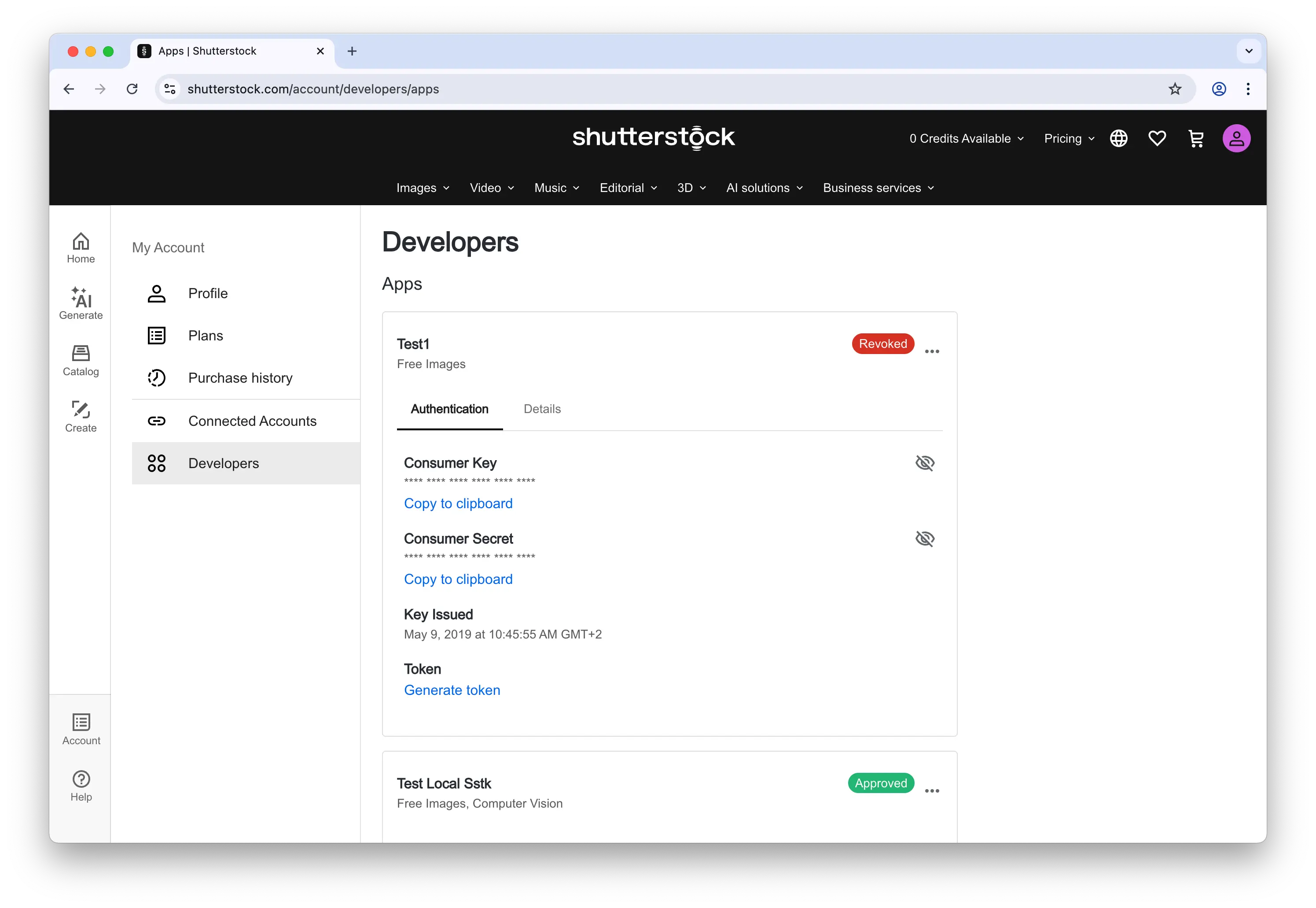 Shutterstock Developer Apps